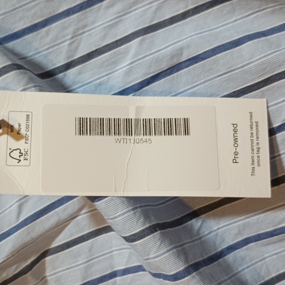 Tibi Blue Stripe Off The Shoulder Fitted Tunic Style Button Down Top A21 - Picture 4 of 8